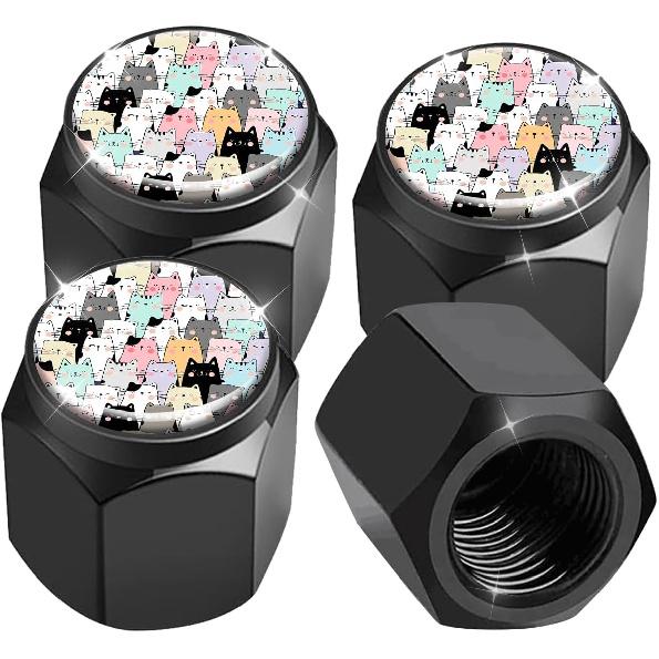 Tire Valve Stem Caps 4 Pack, Car Wheel Stem Caps,Aluminum Air Valve Covers Universal Fit for Cars, SUVs,Trucks, Bikes, and Motorcycles(Vintage n