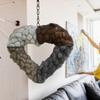 1/2Pcs Handmade Bird Nesting Heart Ornament with Hook Weather-proof Outdoor Garden Yard Balcony Fiber Love Heart Shape Bird Nesting Decoration