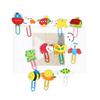 12Pcs /set Cute Animal Painted Wooden Paperclip Cartoon Stationery Learning Office Supplies PaperClips Clip Metal Cake Plugin