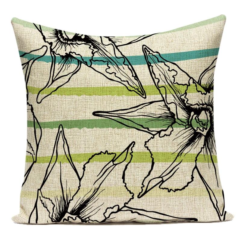 Decorative Throw Pillows Case Floral White Red Pink Flower Polyester Pillow Cushion Cover For Sofa Home Living Room Decor