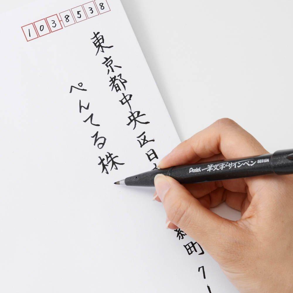 Pentel štětcový štětec krasopisný fix tenký XSES15NFA, Fix, Hrot,