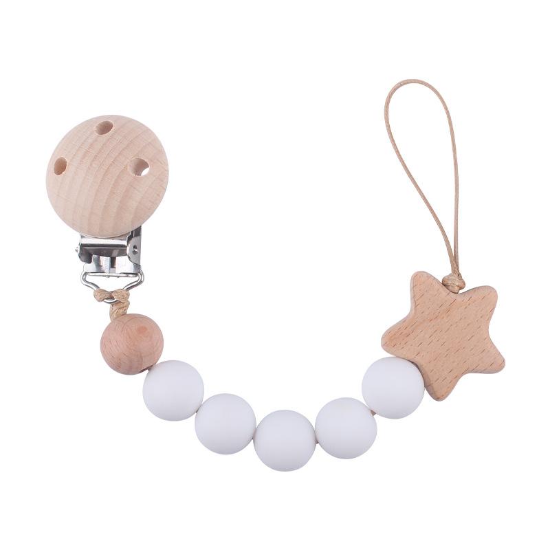 Baby Pacifier Chain Silicone Beads Soother Nipple Clip Infant Dummy Holder Strap for Baby Chew Toy Teether Teething BPA Free
