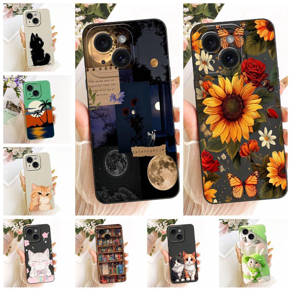 6.1'' Casing For iPhone 15 Case Fashion Cartoon Cute Funny Painted Silicone Phone Cover A3090 A2846 A3089 A3092