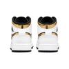 Air Jordan 1 Mid GS White Gold Kids Sneakers Multi-Color Black 554725-190