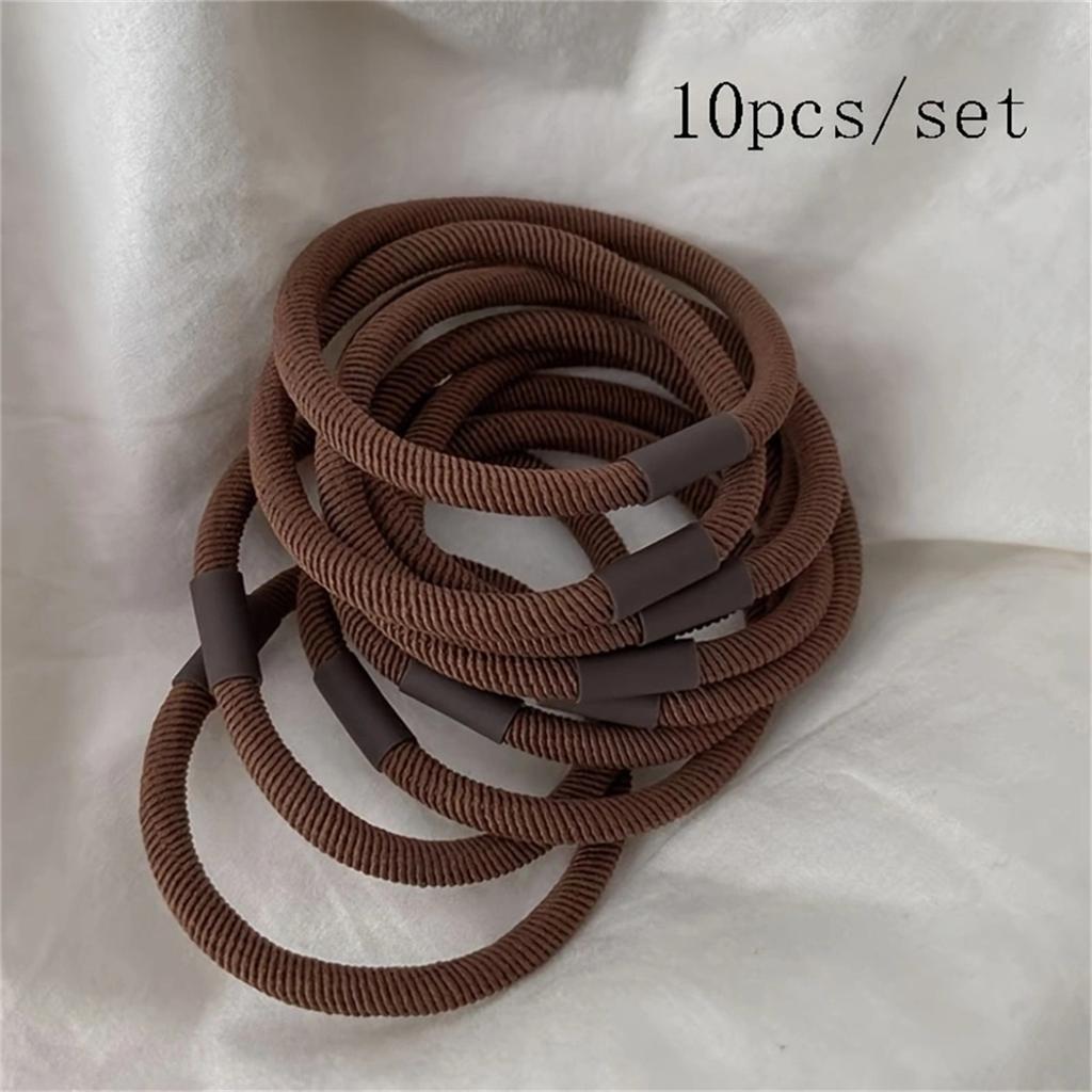 10pcs fashionable and simple hair ties - highly elastic and durable rubber bands - ponytail clips - women's hair accessories
