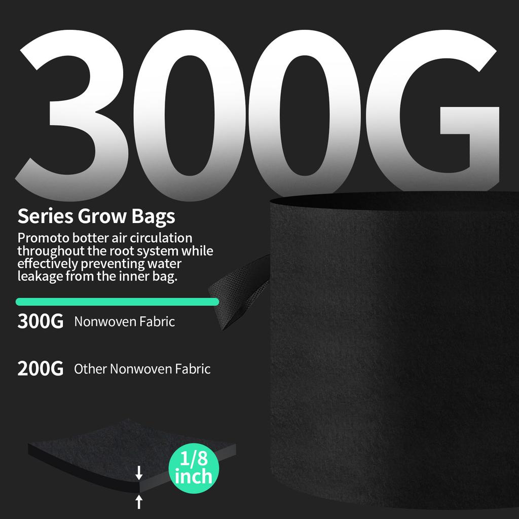 5/10Pack Vegetable/Flower/Plant Grow Bag 5 Gallon Thickened Non-Woven Grow Bags Aeration Fabric Garden Planter Pot with Handles