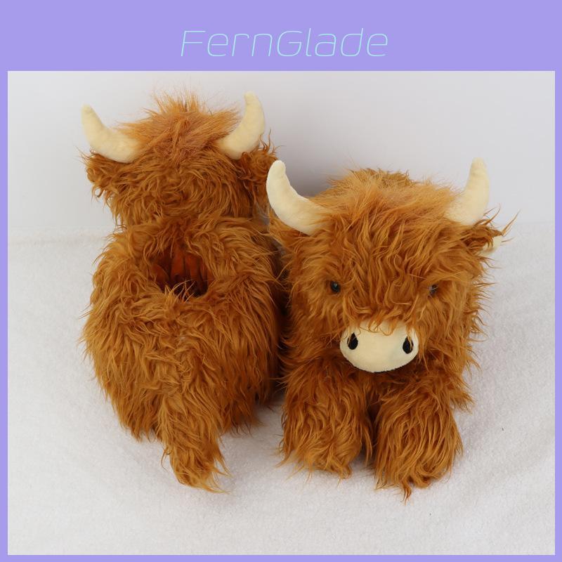 Highland Cow Plush Slipper Warm Indoor Home Xmas Gift