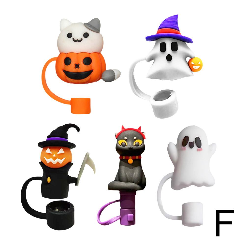 Halloween Straw Cover Cap for Stanley Cup Party Accessories 10mm Silicone Straw Stoppers Reusable Drinking Dust Straw Tips Cover