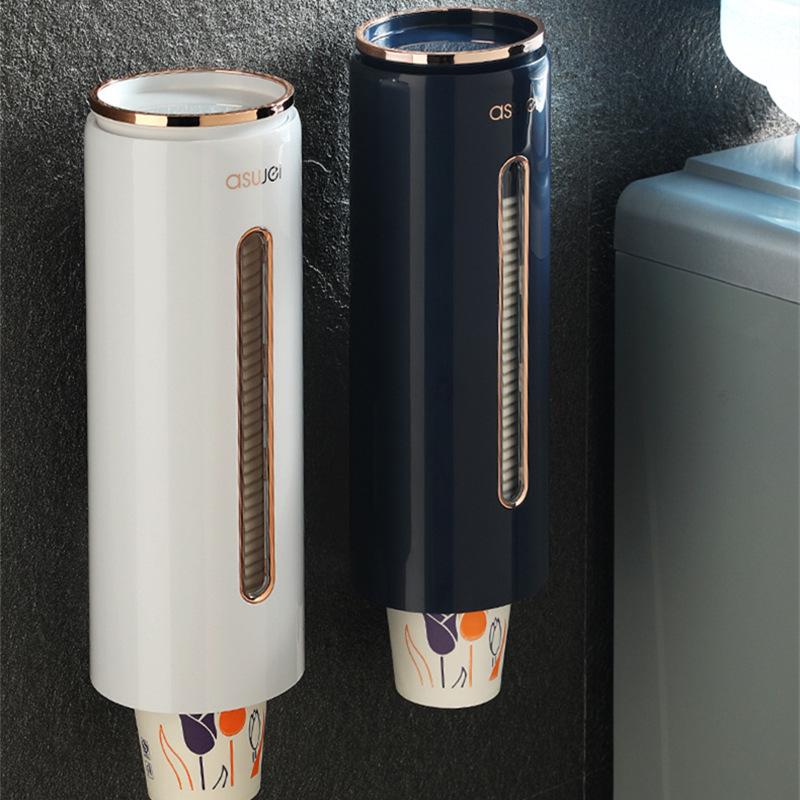 

Wall-Mounted Automatic Plastic Cup Dispenser for Disposable Cups Single Tube бежевий