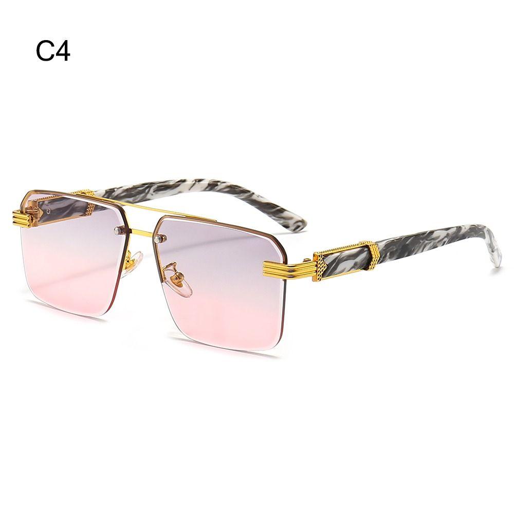 Square Frameless Sun Glasses UV400 Cutting Lenses Eyewear Retro Gradient Shades  for Women