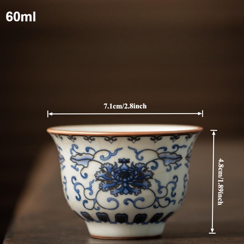 Antique Ru Kiln Ceramic Tea Cup Master Cups Chinese Kung Fu Teaware Set Retro Vintage Household Teacups Tea Ceremony Accessories