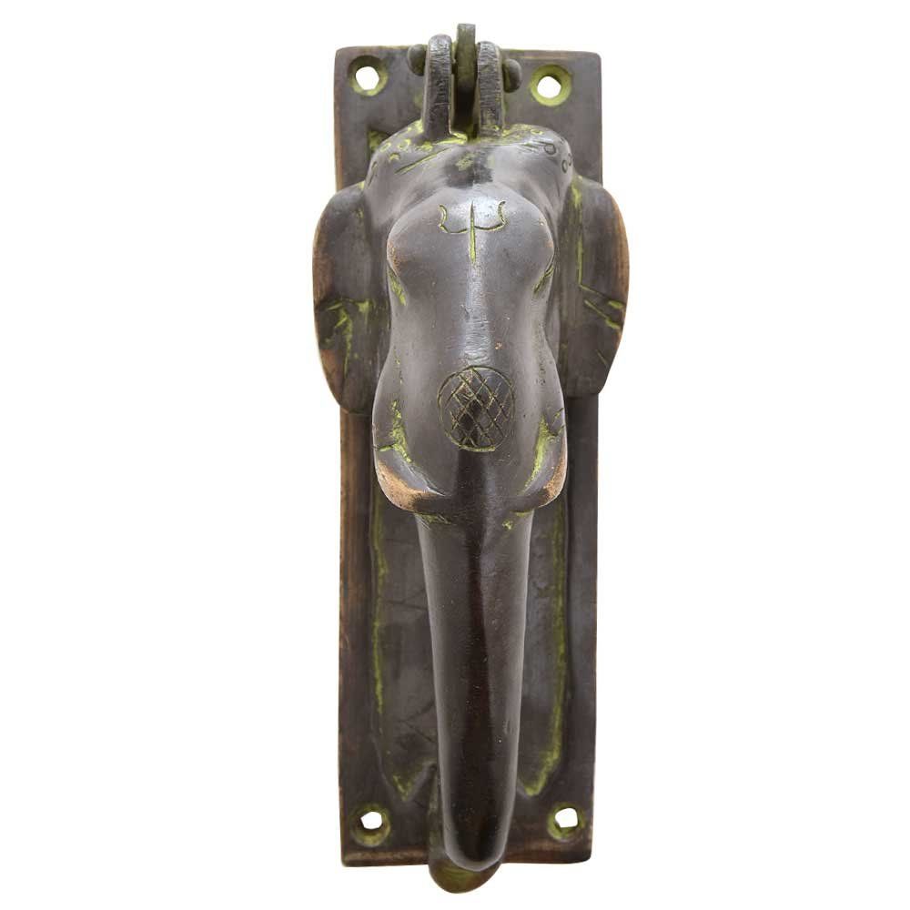 Brass Elephant Door Knocker - Royal Touch Front Door Decoration - Multicolor Door Accessories for Main Door