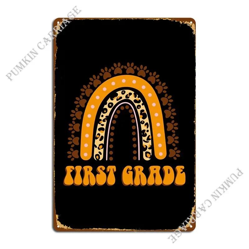 First Grade Teacher Metal Sign Cave Retro Printed Wall Cave Designing Tin Sign Poster 20x30cm(7.8x11.8inch)