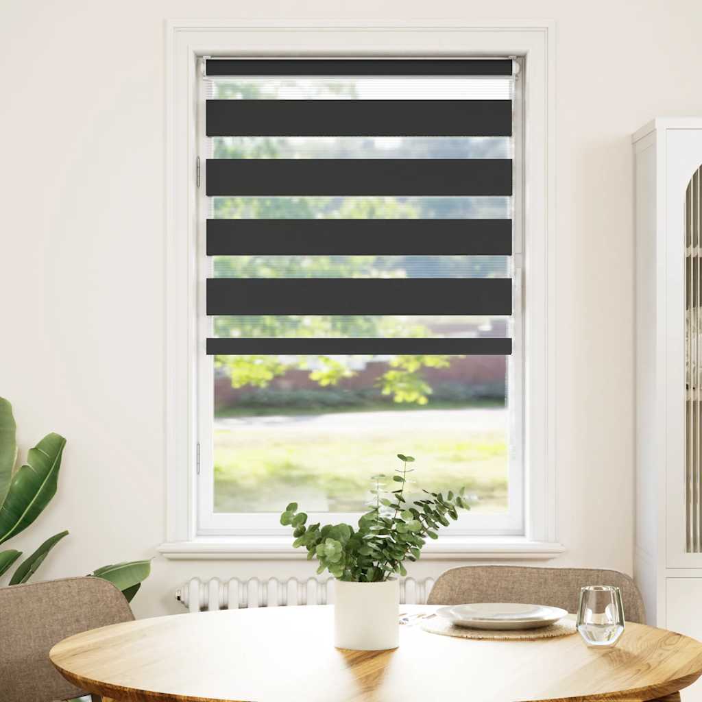 Zebra Roller Blind, Black, Fabric Width 70.9 Cm, Polyester
