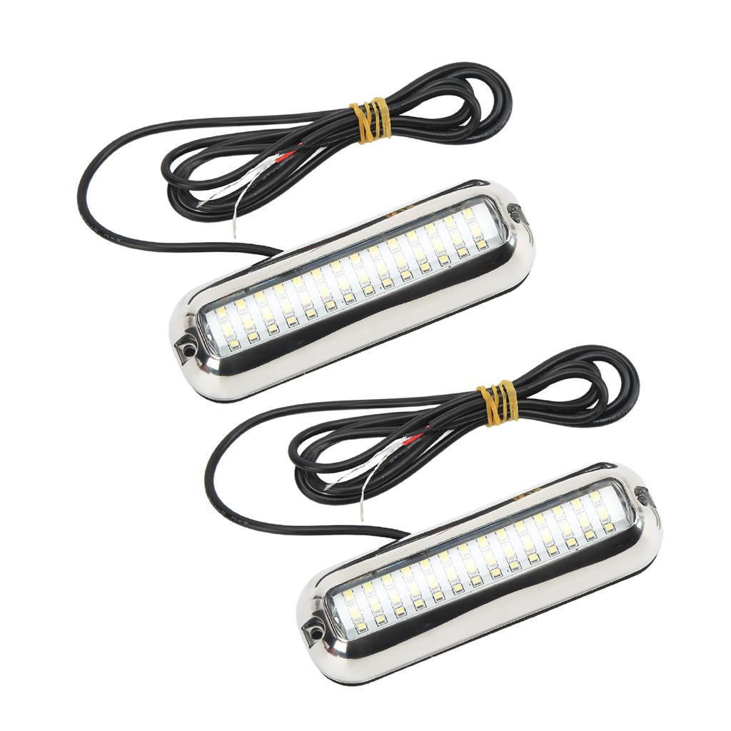 Marine Led Lights 42LEDS Waterproof Underwater LED Boat Light 10‑30V DC Drain Plug Light for Yacht Boat White Light