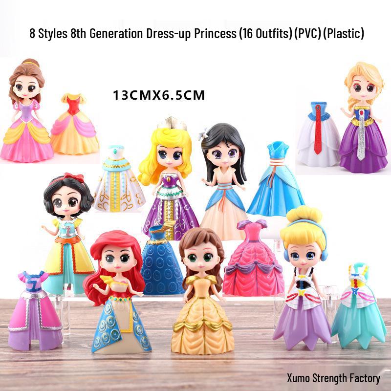 Princess Dress-Up Doll Set with Changeable Clothes, Frozen Theme, Perfect Birthday Gift for Little Girls