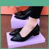 Singleshoe Shallow Thickheeled Flat New Pointed Womens Shoes With Soft Soles And Versatile Designs