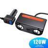 Adaptador Cargador de Coche 7 EN 1 120W PD USB Toma Encendedor Divisor Carga Rápida Con Voltímetro LED Salida CC Accesorios para Automóvil