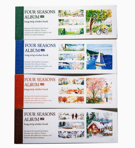 

4packs/1lot Kawaii Scrapbook Stickers Four Seasons CollectionJunk Journal Gold Planner Stationery Planner Decorative