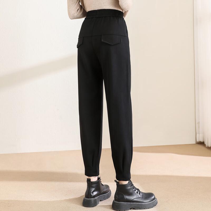 TERRE BLEUE Women's High-Waist Fleece Harem Pants