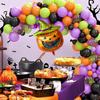 124 Halloween Pumpkin Balloon Chain Set 20.23 Million Halloween Black Orange Purple Latex Balloon Chain Decorative Arch