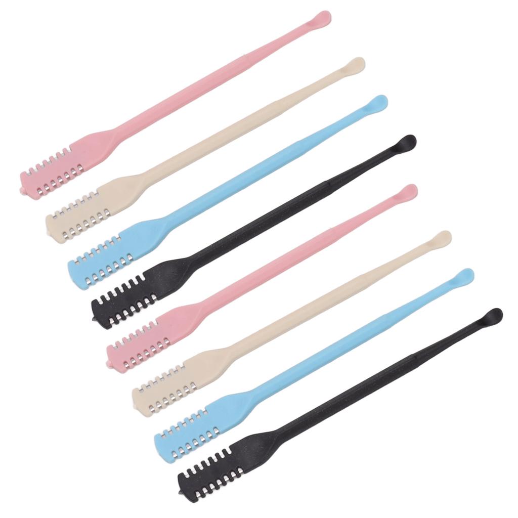 8pcs Double Headed Nose Hair Knife Ear Pick Manual Safety Nose Hair Trimmer Ear Scoop