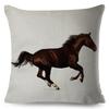 Elegant Running Horse Cushion Cover Graceful Gallop Pose Soft Decorative Square Pillow Modern Living Room Bedroom Decor xcm