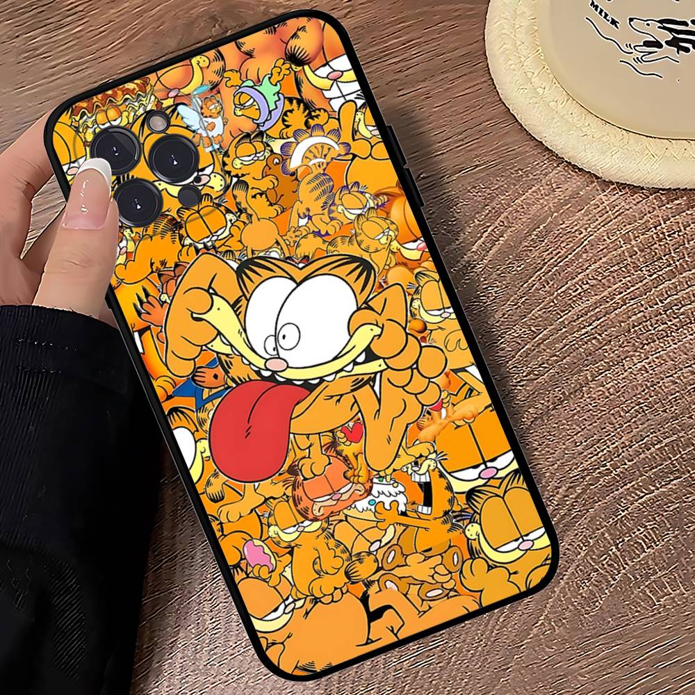 Cute Anime G-Garfields Cat Phone Case For IPhone 12 11 13 14 15 16 17 Pro Max Plus Mini Cover