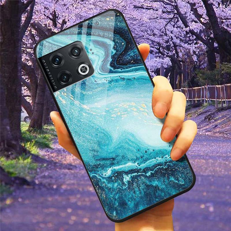 Für OnePlus 10 Pro 5G Hülle 6,7'' Gehärtetes Glas Sternenmarmor Harte Rückseite für One Plus 10Pro Funda Capa Oneplus10pro Coque