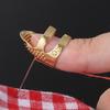 Adjustable Vintage Sewing Thimble Handmade Non-slip Embroidery Against Ring Needle Presser Metal Needle Hoop Finger Protector