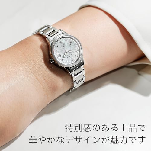 Ceas de damă [Citizen] xC Photo-powered Eco-Drive cu radio, impermeabil, model limitat, alb ES9490-87D, argintiu