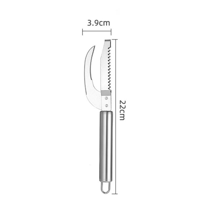 2 In 1 Stainless Steel Scraper and Cutter Fish Cleaning Tools for Home Kitchen and Restaurant Use and Cutter