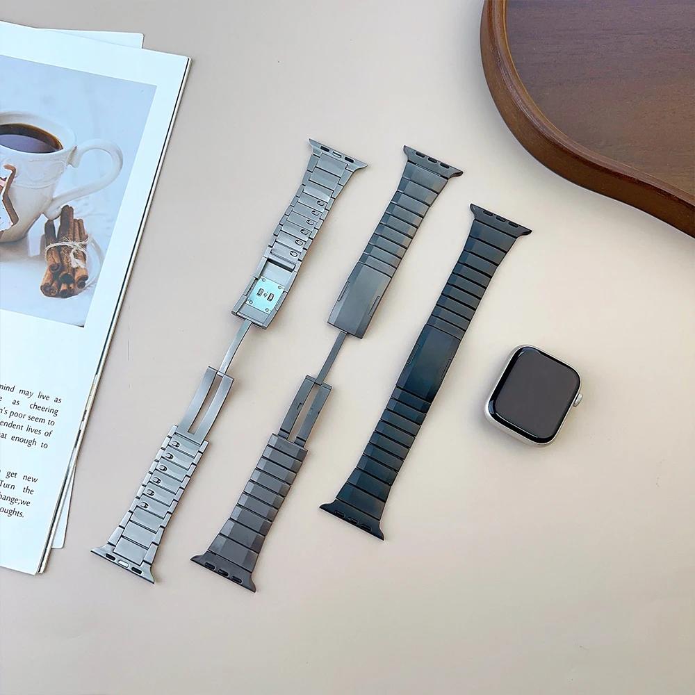 Luxury Stainless Steel Strap For Apple Watch Ultra 2 49mm 46 45mm 44 Metal Business Man Bracelet For iWatch10 8 76 Se 38 40mm 42