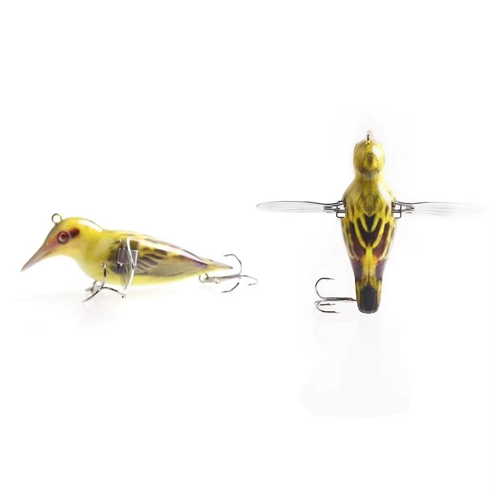 Leurres de pêche de surface 80 mm 12 g Ailettes Métalliques Simulation d'Oiseaux Flottants Conception Artificielle