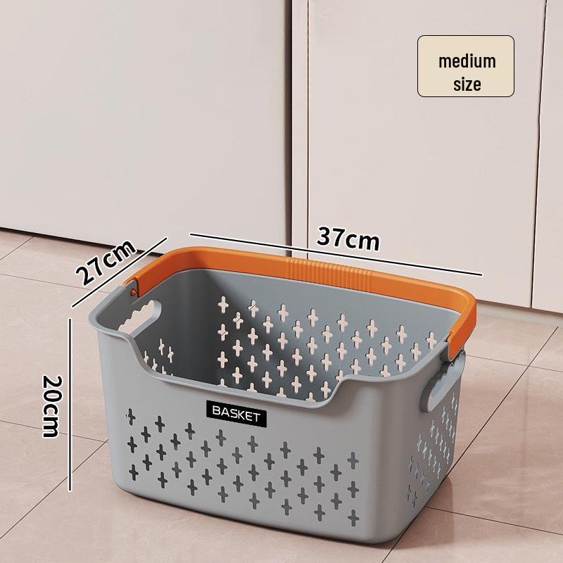 Large Capacity Plastic Laundry Basket - Handheld Dirty Clothes Hamper for Bathroom and Household Storage