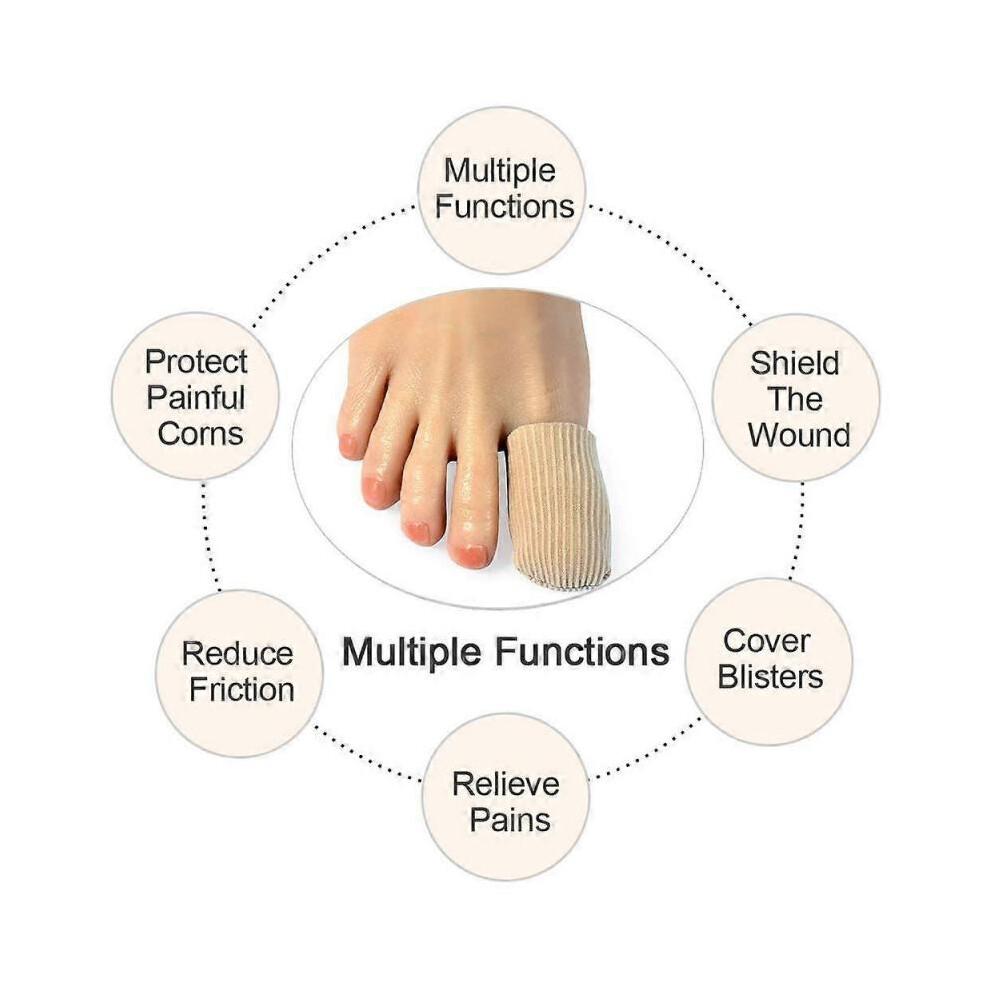 Gel Toe Caps,4 Pcs/Pack for Big Toes, Toe Covers,Toe Protectors (Brown)