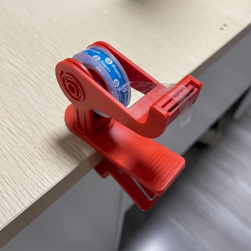 Tape Dispenser Desk,Wrapping Cutter With Clip - 360 Degree Rotating Tape Cutter - For Home School Workshop Classroom Warehouse