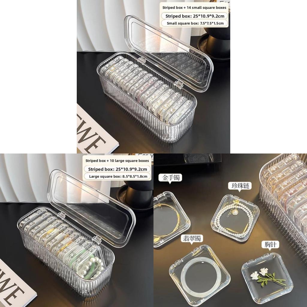 Acrylic Jewelry Storage Box With Transparent Flip Cover For Travel And Gift Use