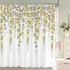 Small Fresh Floral Leaves Flowers Shower Curtain Bathroom Waterproof Polyester Multi-size 3D Print Curtains for Bathroom Shower
