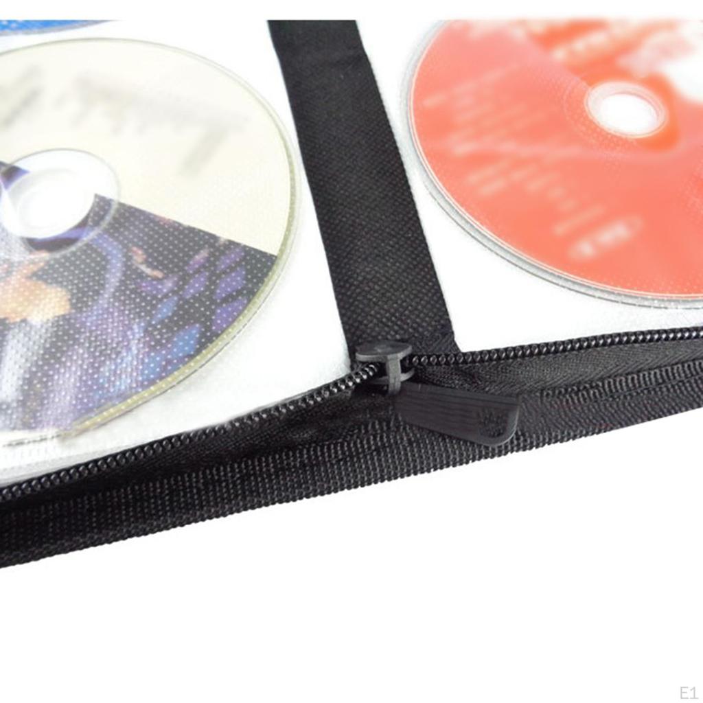 80Disc Heavy Duty CD DVD Storage Bag Case PU Kožený držák disků černý