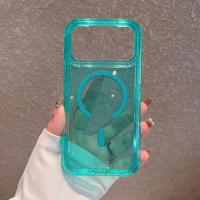 

Heavy Duty Hard 3IN1 Glitter Shockproof Magnetic Case For iPhone 17 16 15 14 13 12 Pro Max Plus Magsafe Wireless Charging Cover iPhone Air