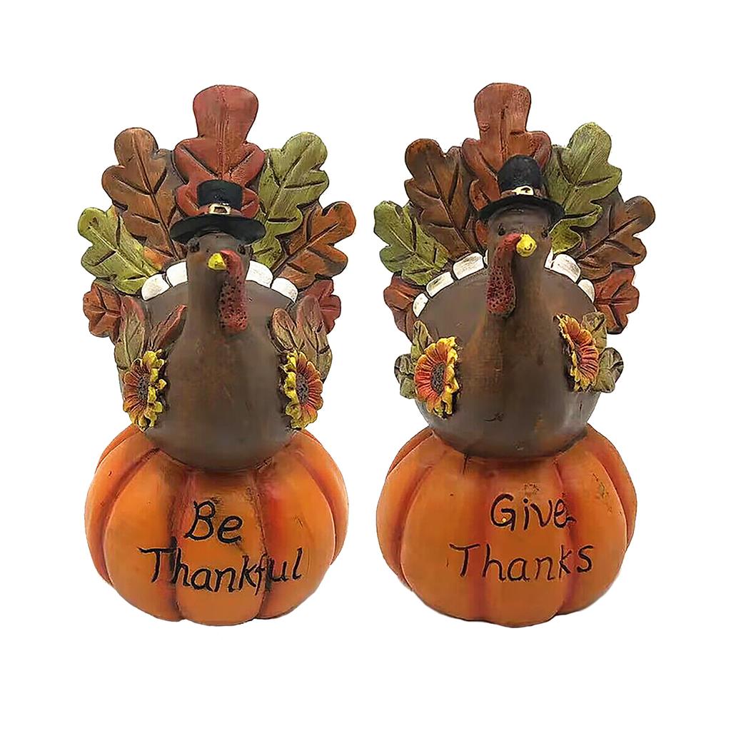 320g Turkey Pumpkin Ornament Thanksgiving Harvest Home Decor Indoor Outdoor Display
