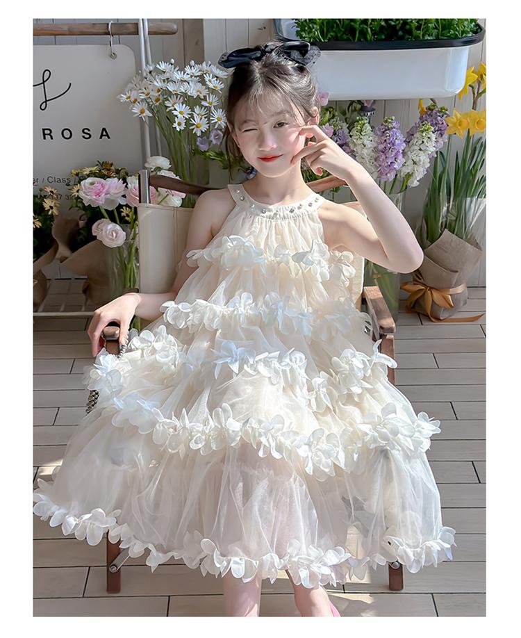 Girl Princess Dress 2026 Spring/Summer New Flower Birthday Dress Girl Fairy Yarn Dress Children's Cake Dress