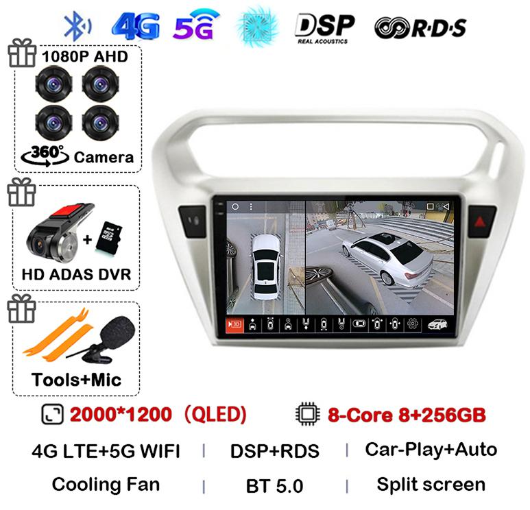 Android 14 Carplay Car Radio For Peugeot 301 Citroen Elysee 2013 2014 2015 2016 2017 2018 Multimedia Video Player GPS Stereo DSP