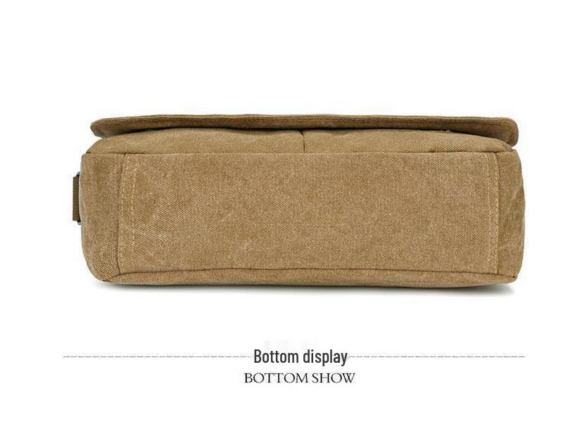 Q Men's Large Capacity Canvas Shoulder Bag - Business Casual Crossbody Briefcase