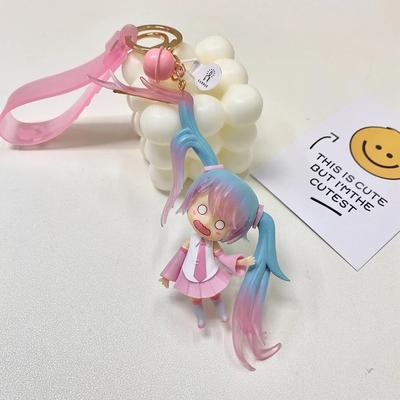 11CM Hatsune Miku Anime Figure Frightened Face Creative Decoration Pendant Cute Girl Model Pendant PVC Cartoon Model Toy Gift