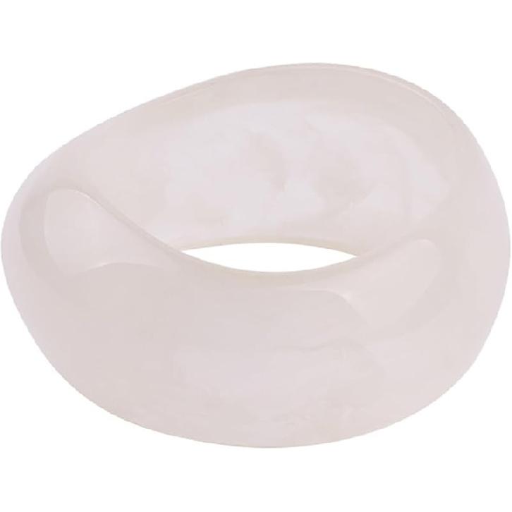 Pingyongchang Acrylic Colorful Resin Geometric Simple Open Bracelet Transparent Wide Cuff Bangle белый