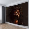 2D Christian Jesus Religious Tapestry Dark Art Portrait Wall Decor Cloth for Home & Bedroom