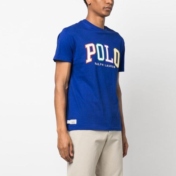 Polo Ralph Lauren Ss23 Logo Rund Hals Kort Ermet T-skjorte Herre T-skjorte Blå 710890804-003