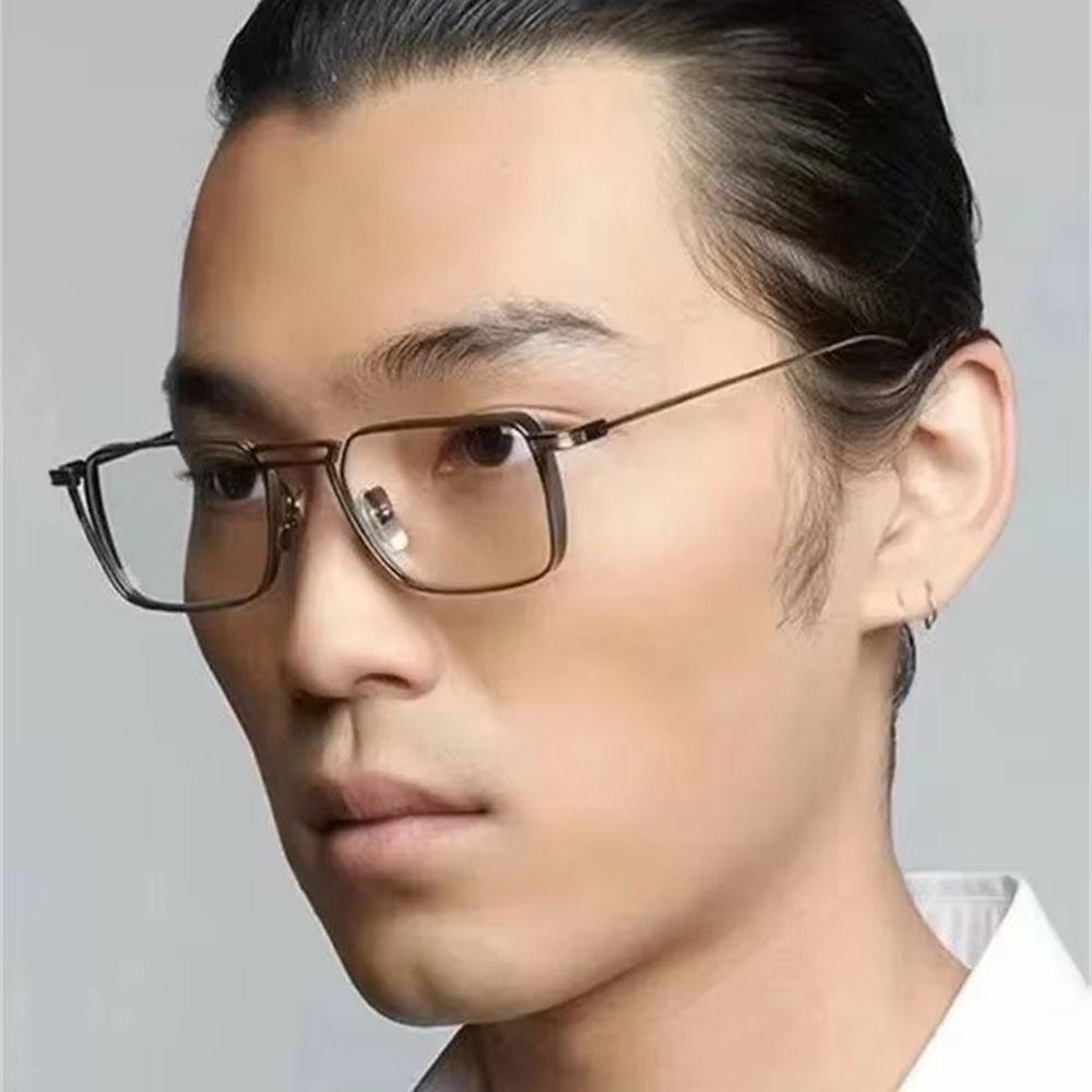 Square Frame Anti Blue Light Glasses Metal Frame Optical Eyeglasses Men's Eyewear  Reading